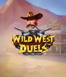  Step into the rugged world of "Wild West Duels" by Pragmatic Play, featuring a gritty gunslinger ready for a showdown. The image displays a stern cowboy with crossed pistols, set against a dusty Western town. His focused expression and elaborate attire capture the essence of the Old West. The game's title is boldly presented in a rustic font, enhancing the adventurous theme. 