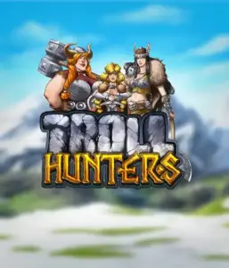 Enter the realm of "Troll Hunters," where fierce Viking warriors stand ready to battle their foes. The logo shows a male and female Viking, equipped with weapons, set against a chilly landscape. They exude bravery and might, capturing the spirit of the game's adventurous theme.